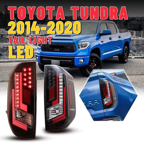 تتوافق مصابيح ذيل LED Autowiki ل 2014-2020 Toyota Tundra Lamps مع الإسكان الأسود اللامع/العدسة الصافية/الدليل الأحمر 2pcs in Saudi Arabia