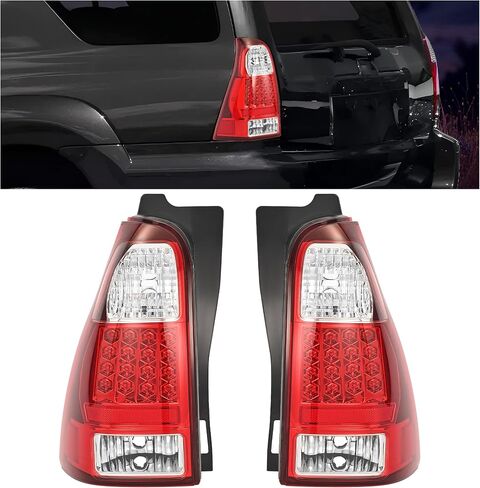 HECASA Pair Tail Light Compatible with 2006-2009 Toyota 4Runner Replacement for TO2801172 TO2800172 8155135320 8156135280 Rear Tail Brake Light Lamp Red Lens+Clear Lens Driver&Passenger Side in Saudi Arabia