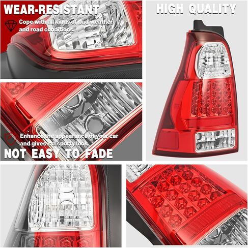 HECASA Pair Tail Light Compatible with 2006-2009 Toyota 4Runner Replacement for TO2801172 TO2800172 8155135320 8156135280 Rear Tail Brake Light Lamp Red Lens+Clear Lens Driver&Passenger Side in Saudi Arabia