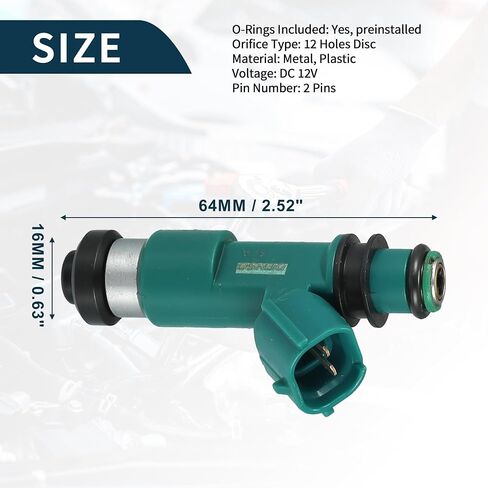 Fuel Injector for Suzuki SX4 Flow Matched No.15710-65J00 | Fuel Injection Nozzle Green 4 Pcs in Saudi Arabia