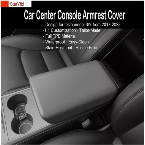 Center Control Armrest Cover for 2016-2023 Model 3 and 2020-2024 Model Y, Tesla Arm Rest Cover, Not Fit Model 3 2024 Refresh Highland, Made of TPE Material (Model 3/Y Gray) in Saudi Arabia