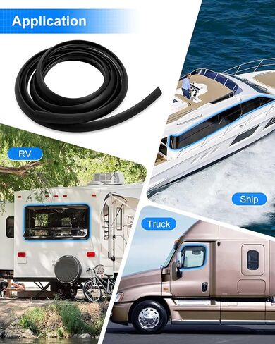 RV Window Seal 0.5 X 0.275 Inch Upgrade Weather Stripping Window Seal Rubber Stationary Glass Edge Seal, Car RV Window Seal Trim Locking Gasket Insulation Temperature Noise for Boat Truck Camper, 30FT in Saudi Arabia