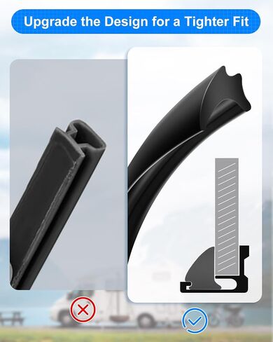 RV Window Seal 0.5 X 0.275 Inch Upgrade Weather Stripping Window Seal Rubber Stationary Glass Edge Seal, Car RV Window Seal Trim Locking Gasket Insulation Temperature Noise for Boat Truck Camper, 30FT in Saudi Arabia