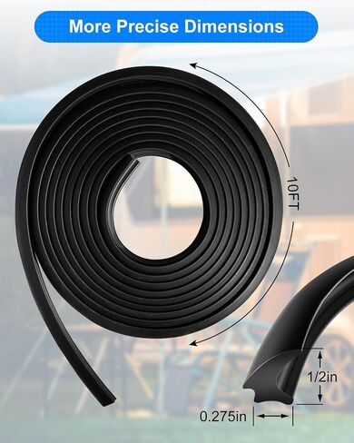 RV Window Seal 0.5 X 0.275 Inch Upgrade Weather Stripping Window Seal Rubber Stationary Glass Edge Seal, Car RV Window Seal Trim Locking Gasket Insulation Temperature Noise for Boat Truck Camper, 30FT in Saudi Arabia