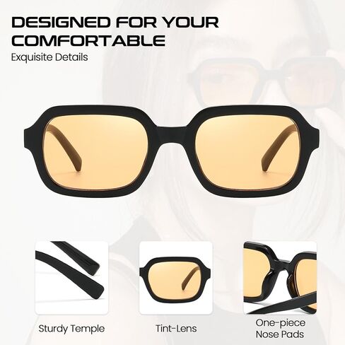 SODQW Trendy Square Sunglasses for Women 2025, 90s Vintage Designer Ladies Shades Fashion Sun Glasses in Kuwait