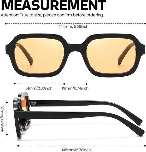 SODQW Trendy Square Sunglasses for Women 2025, 90s Vintage Designer Ladies Shades Fashion Sun Glasses in Kuwait