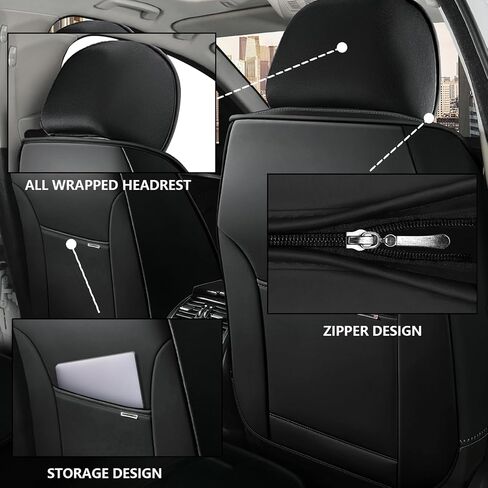 Car Seat Covers for RAM 1500 Classic 2019-2025,Waterproof Soft Breathable PU Leather Seat Cover with Storage Pockets(Classic Black,Full Set) in Saudi Arabia