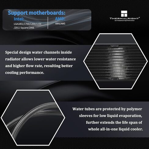 Frozen Magic 360 White ARGB V2 Liquid CPU Cooler, AIO Pump Head Speed up to 2800RPM, TL-C12W-S V2 PWM Fans,for AMD/AM4/AM5, Intel LGA1150/1151/1200/2011/1700, Computer CPU Liquid Cooler in Kuwait