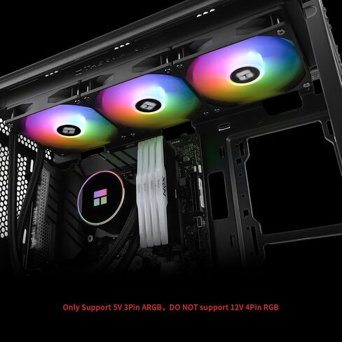 Frozen Magic 360 White ARGB V2 Liquid CPU Cooler, AIO Pump Head Speed up to 2800RPM, TL-C12W-S V2 PWM Fans,for AMD/AM4/AM5, Intel LGA1150/1151/1200/2011/1700, Computer CPU Liquid Cooler in Kuwait