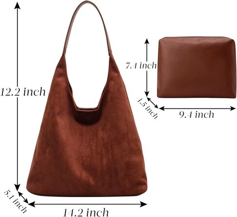 Suede Tote Bag for Women Hobo Bags Large Capacity Top Handle Bag Shoulder Bag,Premium Faux Suede Material in Kuwait