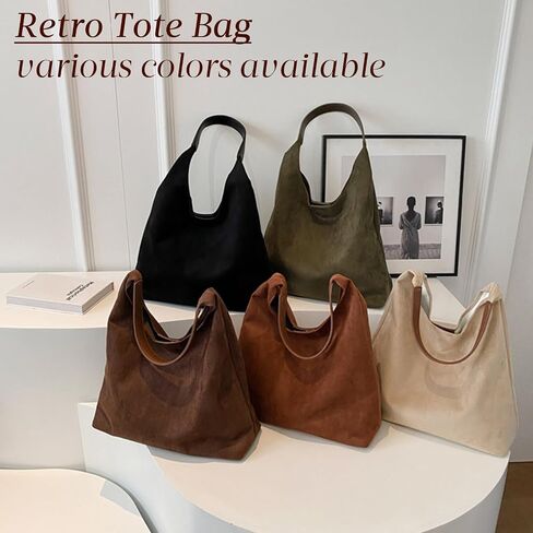 Suede Tote Bag for Women Hobo Bags Large Capacity Top Handle Bag Shoulder Bag,Premium Faux Suede Material in Kuwait