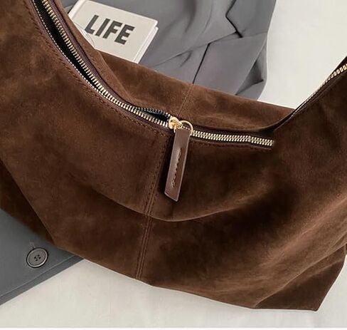 Suede Tote Bag for Women Hobo Bags Large Capacity Top Handle Bag Shoulder Bag,Premium Faux Suede Material in Kuwait