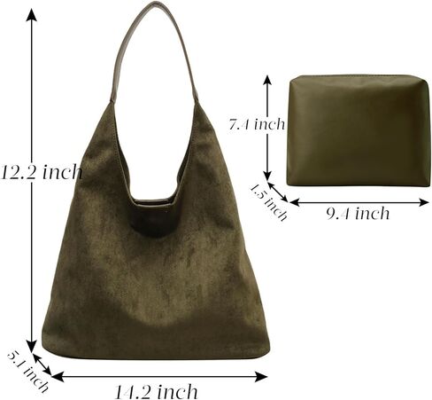 Suede Tote Bag for Women Hobo Bags Large Capacity Top Handle Bag Shoulder Bag,Premium Faux Suede Material in Kuwait