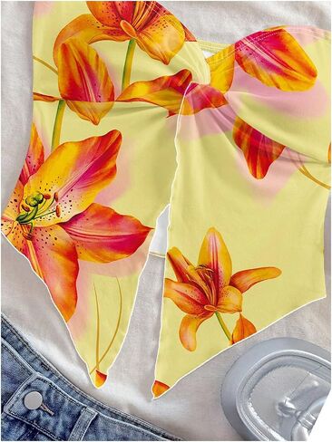 Milumia Women Floral Bandeau Tops Out Out Twisted Front Britlless Britlist Tubs in Kuwait