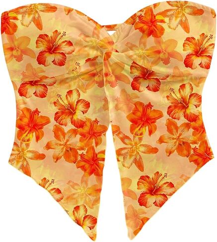 Milumia Women Floral Bandeau Tops Out Out Twisted Front Britlless Britlist Tubs in Kuwait