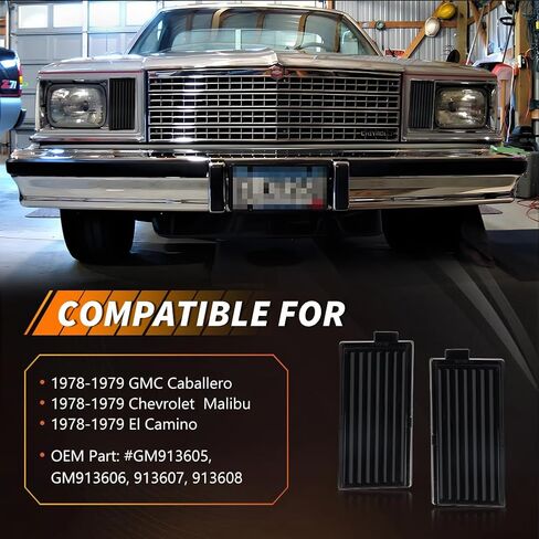 علامة زاوية أمامية للوقوف الجانبية الإسكان الإسكان المتوافق مع GMC Caballero Malibu El Camino 1978-1979 ، [DOT] غطاء ضوء علامة الإشارة [لا مصابيح] ، عدسة مدخنة in Kuwait