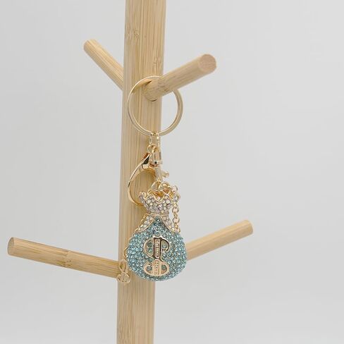 Crystal Rhinestone Dollar Sign Keychain Sparkling Money Bag Symbol Key Chain Ring Pendant Charm for Women Girls in Saudi Arabia