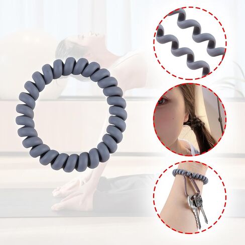 8Pcs Colorful Stretchable Wristlet Keychains, Spiral Wrist Coil Key Chain, Wristband Key Ring in Saudi Arabia