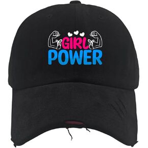 Girl Power Women's Day Hat for Men Washed Distressed Baseball Cap Low Washed Workout Hats Adjustable in Saudi Arabia