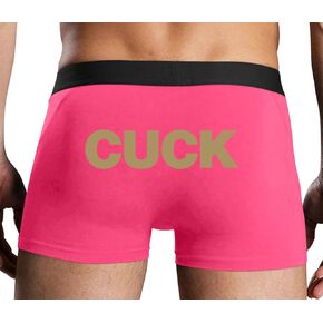 Knaughty Knickers Cuck Mens Boxer Briefs Stretchy with Design Cuckhold Hotwife No Fly Stretchy Sexy Pink Mens Trunks in Kuwait