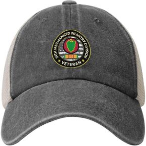 Us Army Vietnam Veteran 24th Mechanized Infantry Division Adjustable Cowboy Mesh Baseball Cap Unisex Outdoor Trucker Hat5 in Kuwait