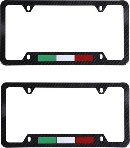 carps, (Pack of 2) Italy License Plate Frame Aluminum with Carbon Fiber Finished Screw and Caps Included Italian Flag in Saudi Arabia