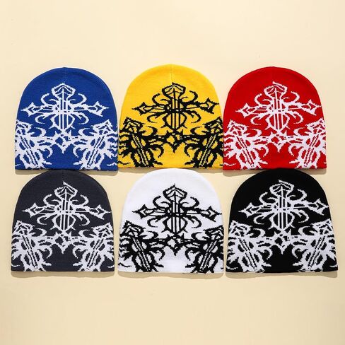 2023 جديد y2k beanie skull متماسكة قبعة قبعة القوطية قبعة الشتاء y2k الملحقات القمامة قبعة الهيب هوب قبعة in Kuwait