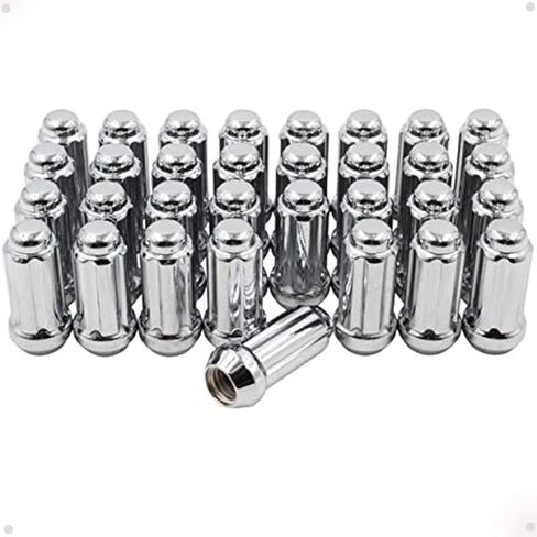Wheel Accessories Parts 32 Pcs 9/16"-18 Thread Truck 2.25" Long Spline Lug Nuts Chrome 6 Spline Hex Fits Ram 2500 3500 ｜ Ford F250 F350 ｜ Chevrolet GMC C20 K20 K30 K35 C2500 C3500 in Saudi Arabia