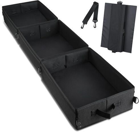 تحت مقعد تخزين المقعد ، منظم صندوق أدوات الشاحنة لتخزين مقعد الشاحنة Ford F150 F250 F350 ، 3 مقصورة قابلة للطي محمولة محمولة منظم تخزين القمامة. in Kuwait