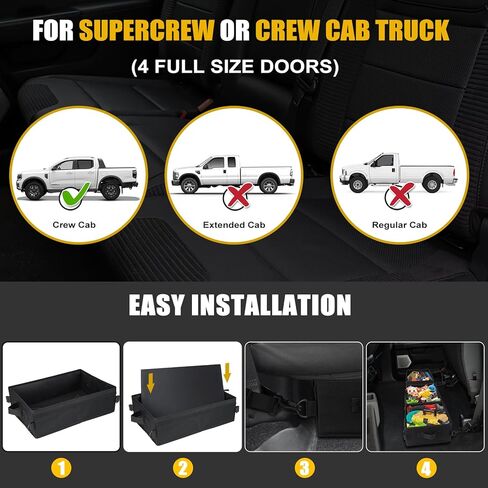 تحت مقعد تخزين المقعد ، منظم صندوق أدوات الشاحنة لتخزين مقعد الشاحنة Ford F150 F250 F350 ، 3 مقصورة قابلة للطي محمولة محمولة منظم تخزين القمامة. in Kuwait