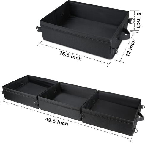 تحت مقعد تخزين المقعد ، منظم صندوق أدوات الشاحنة لتخزين مقعد الشاحنة Ford F150 F250 F350 ، 3 مقصورة قابلة للطي محمولة محمولة منظم تخزين القمامة. in Kuwait