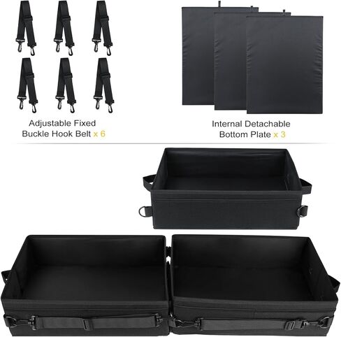 تحت مقعد تخزين المقعد ، منظم صندوق أدوات الشاحنة لتخزين مقعد الشاحنة Ford F150 F250 F350 ، 3 مقصورة قابلة للطي محمولة محمولة منظم تخزين القمامة. in Kuwait