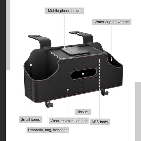 1 PC Backseat Organizer مع حامل ثنائي الكأس ، وصندوق معلق للأنسجة متعددة الوظائف وخطوطان ، وملحقات تخزين على الطريق الخلفية ، و Universal لمعظم السيارات والشاحنات وسيارات الدفع الرباعي (أسود) in Kuwait