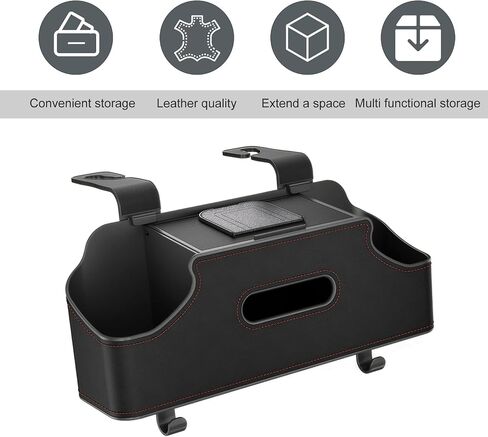 1 PC Backseat Organizer مع حامل ثنائي الكأس ، وصندوق معلق للأنسجة متعددة الوظائف وخطوطان ، وملحقات تخزين على الطريق الخلفية ، و Universal لمعظم السيارات والشاحنات وسيارات الدفع الرباعي (أسود) in Kuwait