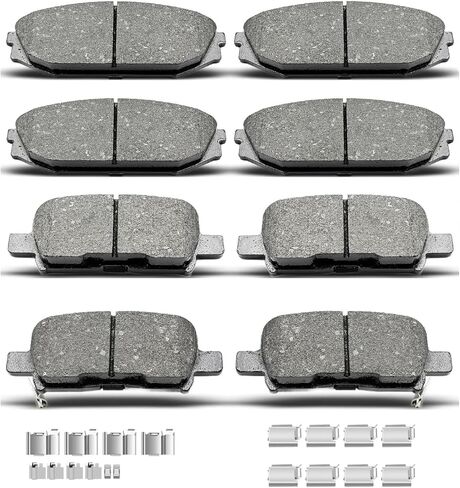 D793 D865 8pcs منصات الفرامل الخلفية الأمامية الخزفية مع مقاطع مناسبة للفترة 2001-2002 لـ Acura MDX ، 2002-2004 لـ Honda Odyssey in Saudi Arabia