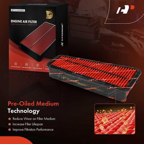 A-Premium Pre-oiled Engine Air Filter Compatible with Toyota Tacoma 2005-2015, Tundra 2005-2010, 4Runner 2003-2009, FJ Cruiser 2007-2009, 4.0L, Replace# SPA2281 in Saudi Arabia