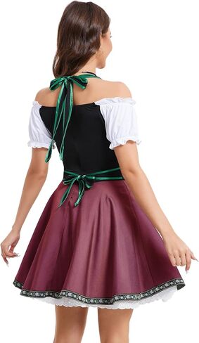 Womens German Dirndl Dress 1 Piece Costumes for Traditional Beer Bavarian Oktoberfest Carnival Halloween in Kuwait