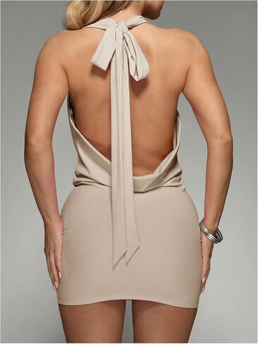 Soly Hux Women's Sexy Deep v Dear Halter Halter Bodycon Mini Dress Dress Dresses Night Cocktail Dresses in Kuwait