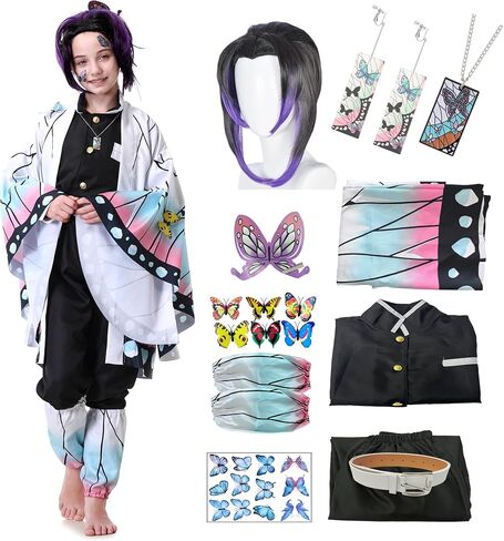 الأزياء Cosplay Costume Kimono مجموعة كاملة من الفتيات الفتيات رداء الأزياء مجموعة هالوين كايمونو الزي cosplay مع شعر مستعار in Saudi Arabia