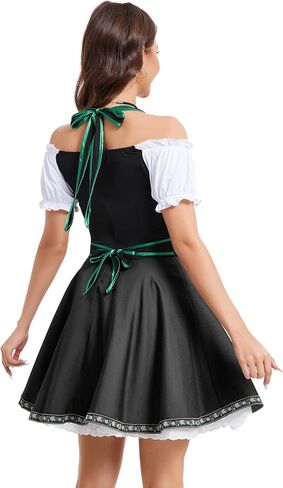 Womens German Dirndl Dress 1 Piece Costumes for Traditional Beer Bavarian Oktoberfest Carnival Halloween in Kuwait