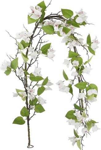 Artificial Bougainvillea Flowers Garland Purple Silk Bougainvillea Vines UV Resistant Realistic Faux Hanging Flowers Plants for Outdoor Outside Summer Decoration Porch Patio Balcony Yard Wall in Kuwait