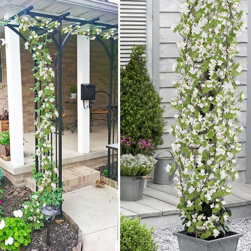 Artificial Bougainvillea Flowers Garland Purple Silk Bougainvillea Vines UV Resistant Realistic Faux Hanging Flowers Plants for Outdoor Outside Summer Decoration Porch Patio Balcony Yard Wall in Kuwait