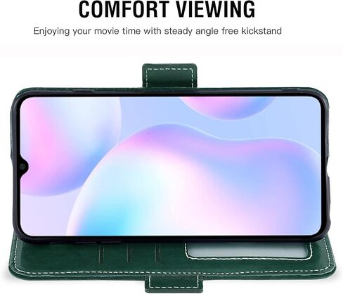 Asuwish Compatible with Xiaomi Redmi 9A Redme 9i Wallet Case and Tempered Glass Screen Protector Leather Flip Cover Credit Card Holder Stand Cell Phone Cases for Redmi9A A9 Redmi9i i9 Women Men Gray in Saudi Arabia
