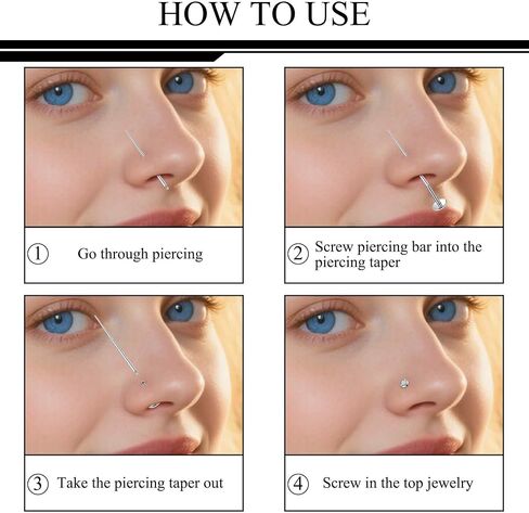 Ruifan 14g 16g 18g 20g ثقب Taper Kit Teaper Titanium Piercing Threader Tool for Threader Threader Tragus tragus conch Jewelry Charilage arring lip sweat tuds chang in Kuwait
