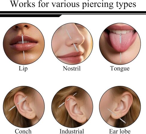Ruifan 14g 16g 18g 20g ثقب Taper Kit Teaper Titanium Piercing Threader Tool for Threader Threader Tragus tragus conch Jewelry Charilage arring lip sweat tuds chang in Kuwait
