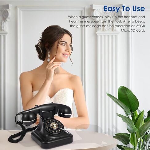 Audio Guest Book Wedding Phone, Audio Guestbook Phone Record Customized Audio Messages Guest Book Alternatives Classic Retro Phone for Parties Birthdays Rentals Confessions Special Occasions (White) in Saudi Arabia
