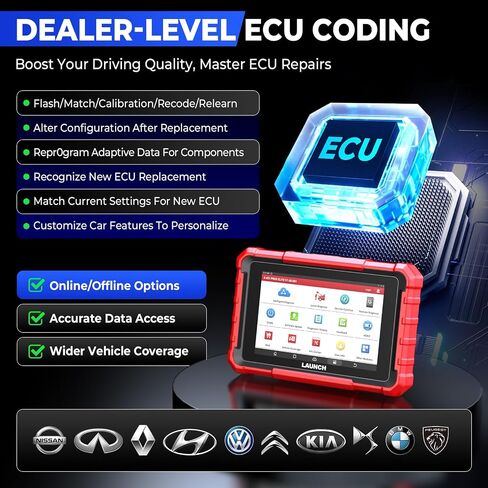 LAUNCH CRP919X Lite Bidirectional Scan Tool, 2025 New FCA SGW AutoAuth, 32 Reset Services, All System Diagnostic Scanner, Injector Coding, Auto VIN OBD2 Scanner Diagnostic Tool with 2-Year Updates in Saudi Arabia
