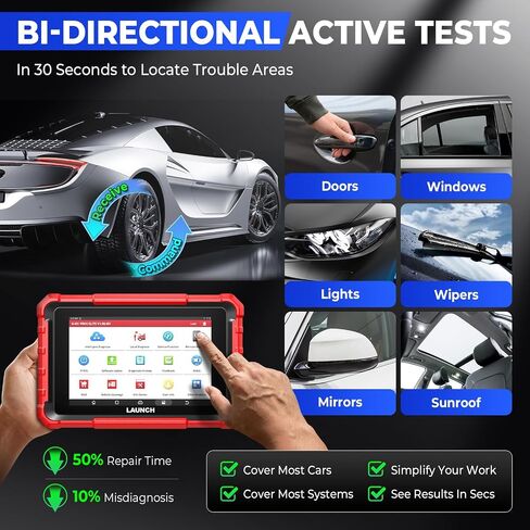 LAUNCH CRP919X Lite Bidirectional Scan Tool, 2025 New FCA SGW AutoAuth, 32 Reset Services, All System Diagnostic Scanner, Injector Coding, Auto VIN OBD2 Scanner Diagnostic Tool with 2-Year Updates in Saudi Arabia