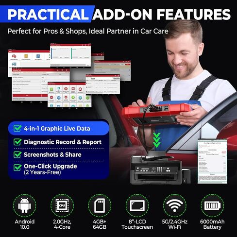 LAUNCH CRP919X Lite Bidirectional Scan Tool, 2025 New FCA SGW AutoAuth, 32 Reset Services, All System Diagnostic Scanner, Injector Coding, Auto VIN OBD2 Scanner Diagnostic Tool with 2-Year Updates in Saudi Arabia