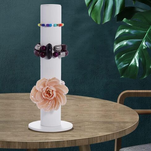 Bocar Velvet Vertical Tower Jewelry Bracelet Display Stand Bangle T-Bar Display Holder (CTZ-linen-2) in Saudi Arabia